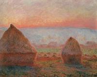 Monet, Claude Oscar - Les Meules a Giverny, soleil couchant, Translated title: Haystacks at Giverny, the evening sun